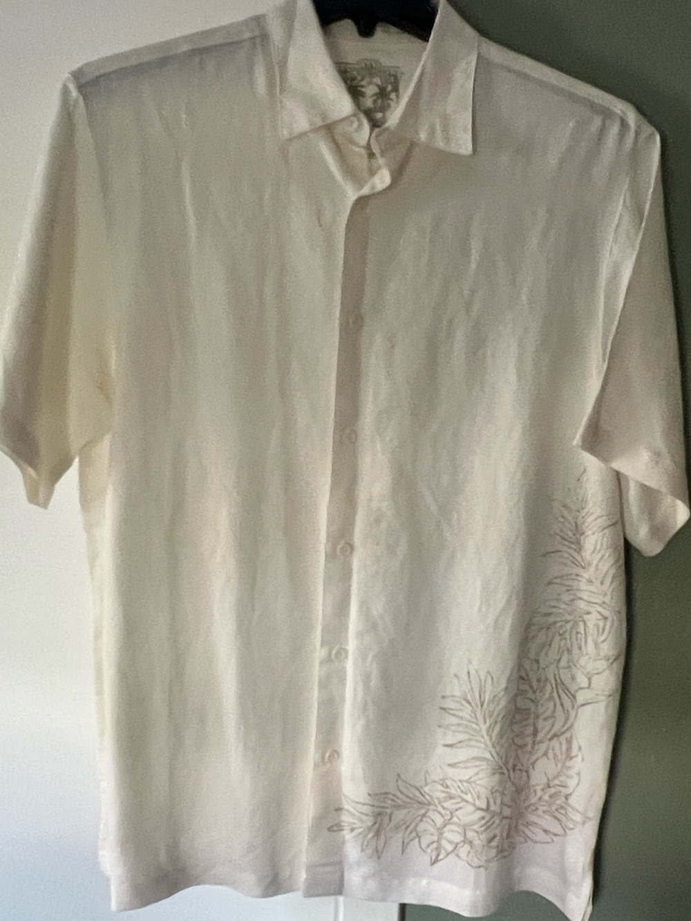 VTG Paradise Collection Men’s M BEACHY Silk Screened Side Print Linen Rayon NWT